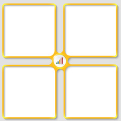 four vector text frame with graph