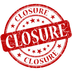 Closure grunge red round vintage stamp