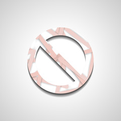 No Sign , abstract style illustration, isolated symbol