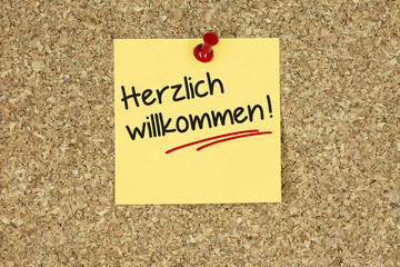 Herzlich willkommen. Kork Bord