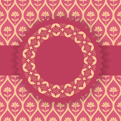 Card template with seamless pattern