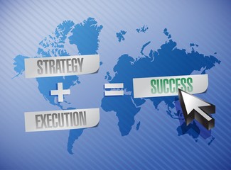 strategy, execution and success illustration