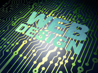Web design concept: circuit board with Web Design