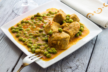 Stew with green peas