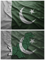 Pakistan flag and map collage