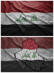 Iraq flag and map collage