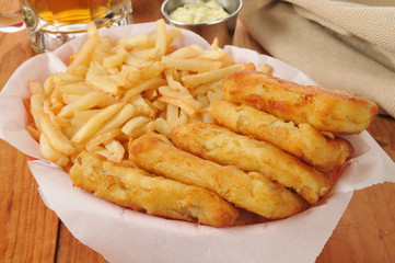 Fish sticks and french fries