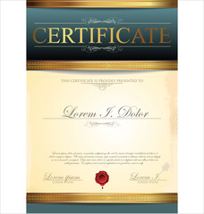 Certificate or diploma template, vector illustration