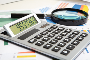 Calculator and magnifier