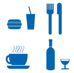 Boisson et nourriture en 4 icônes