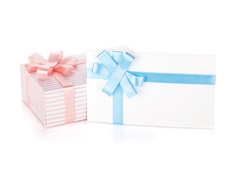 Gift box and letter with ribbon and bow