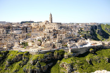 Matera ancient city panoramic view, Italy