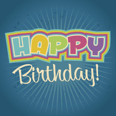 Happy Retro Birthday Card