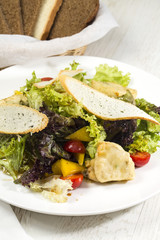 salad with cheese and herbs and vegetables