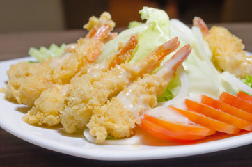 fried shrimp  salad