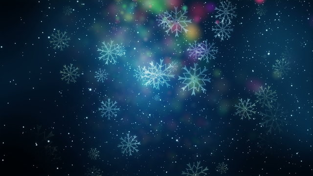 Fantastic christmas animation &ndash; glowing lights and snowflakes &ndash; loop HD 1080p