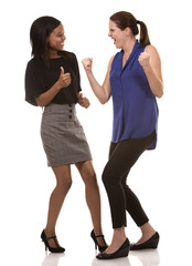 two excited business women