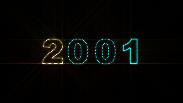 Leds count from 2000 to 2014 with alpha channel