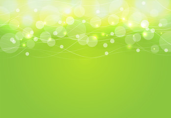 Abstract circle and curve on green Background