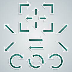 A Set of Turquoise Sharp Arrows For Infographics