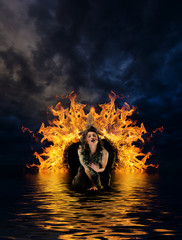 Woman at hell's door