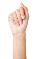 woman's hand on white background - 57837198