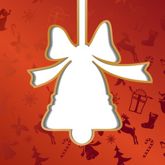 Christmas bell, festive background vector llustration
