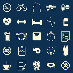 Wellness color icons on blue background