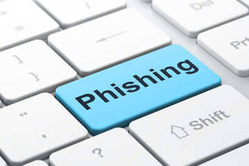 Security concept: Phishing on computer keyboard background