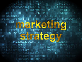 Advertising concept: Marketing Strategy on digital background