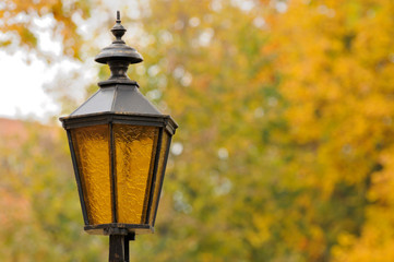Fototapeta premium Lantern in the park autumn