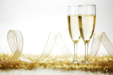 Two champagne flutes © yellowj