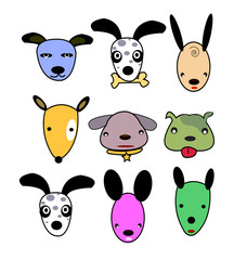 Cute dogs set