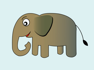 Cute cartoon elephant Vector illustration