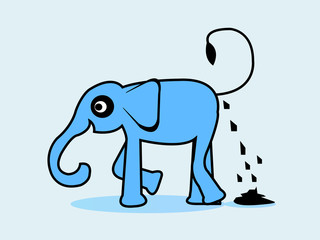 Cute cartoon elephant Vector illustration