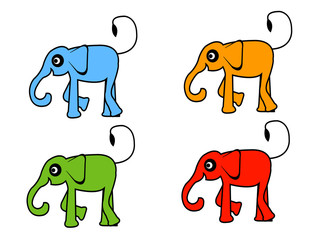 Cute cartoon elephant Vector illustration