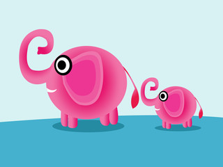 Cute cartoon elephant Vector illustration