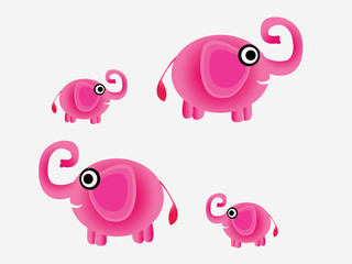 Cute cartoon elephant Vector illustration