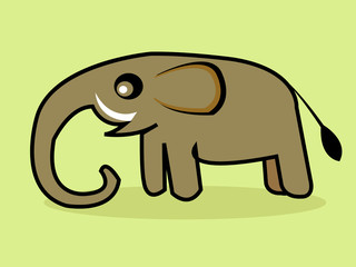 Cute cartoon elephant Vector illustration