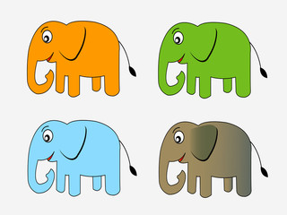 Cute cartoon elephant Vector illustration