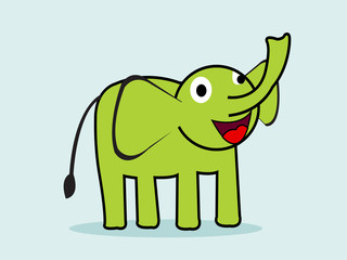 Cute cartoon elephant Vector illustration