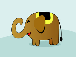 Cute cartoon elephant Vector illustration