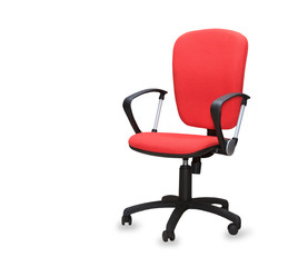Fototapeta premium The red office chair. Isolated