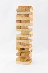 Blocks of wood isolated on white background