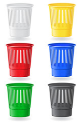 dustbin colors vector illustration