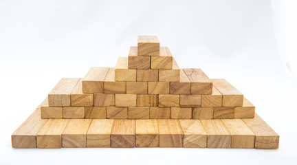 Blocks of wood isolated on white background
