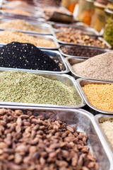 Traditional spices market in India.