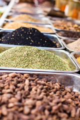 Traditional spices market in India.