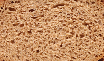 Brown bread slice. Close up