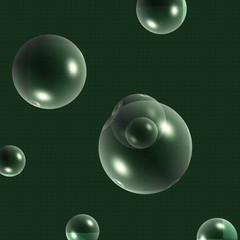 Kugeln auf dunkelgrüner Hintergrundtextur